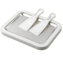 At-Home Rolled Ice Cream Kit, Portable Instant Rolled Icecream Maker Machine Tray, DIY Freeze Dessert Board with 2 Scrapers, Stainless Steel Ice Cream Maker Tray for Fun Freezer Desserts