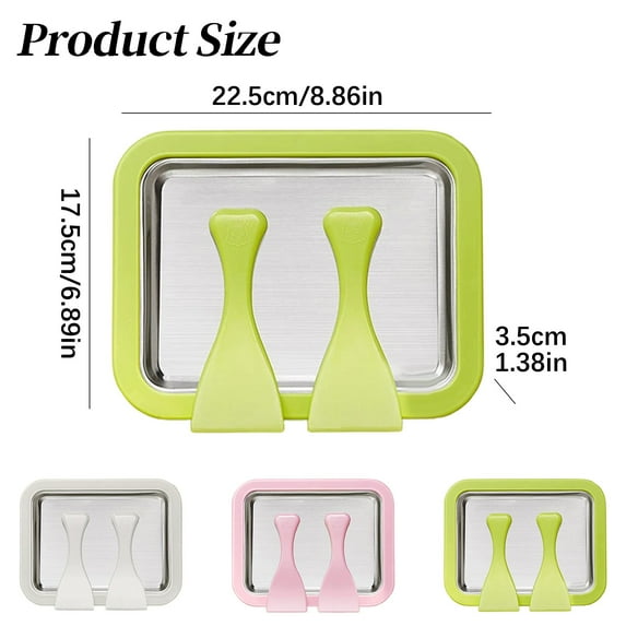 At-Home Rolled Ice Cream Maker Kit, Binkne 2Pcs Rolled Ice Cream Maker Kit with 2 Scrapers | Instant Ice Roll Tray for Diy Homemade Desserts, Sorbet & Frozen Yogurt