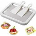 thumbnail image 1 of At-Home Rolled Ice Cream Maker Kit, Instant Freeze Plate with 2 Scrapers, DIY Homemade Ice Cream tray, Yogurt, Sorbet, Fun Family Activity for Kids, Food-Grade Stainless Steel(White), 1 of 9