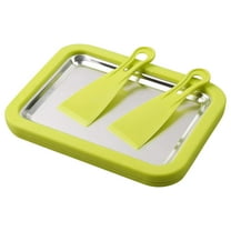 At-Home Rolled Ice Cream Maker Kit, Instant Ice Cream Maker with 2 Scrapers, DIY Rolled Ice Cream Tray for Rolled Ice Cream, Soft Serve, Slushies, Frozen Yogurt, Fruity Sorbet