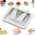 thumbnail image 1 of At-Home Rolled Ice Cream Maker Kit, Rolled Ice Cream Tray, Portable Instant Rolled Icecream Maker Machine Tray, Instant Freeze Plate with 2 Scrapers, for Yogurt Sorbet (White), 1 of 7