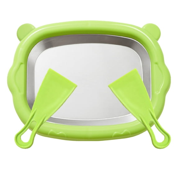 At-Home Rolled Ice Cream Maker Machine Kit with 2 Scrapers - DIY Frozen Yogurt & Sorbet Maker for Family Fun - Non Electric Ice Cream Roll Maker for Parties & Gatherings, set of 1(Green,8.4x6.3")