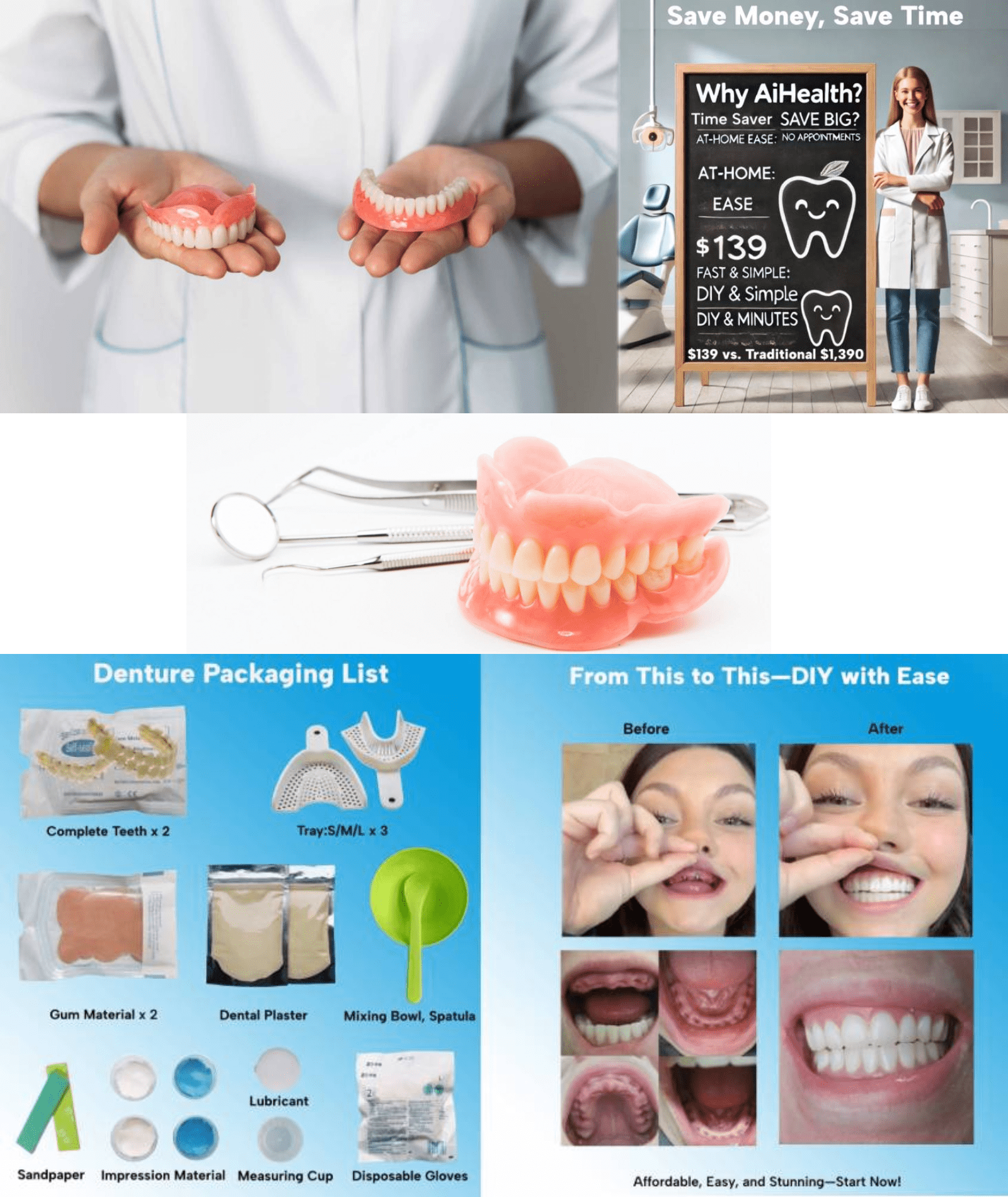At-Home Smile DIY Care Kit – 2 Complete Sets, Custom Fit Smile Accessory, 2 Count DIY Kit