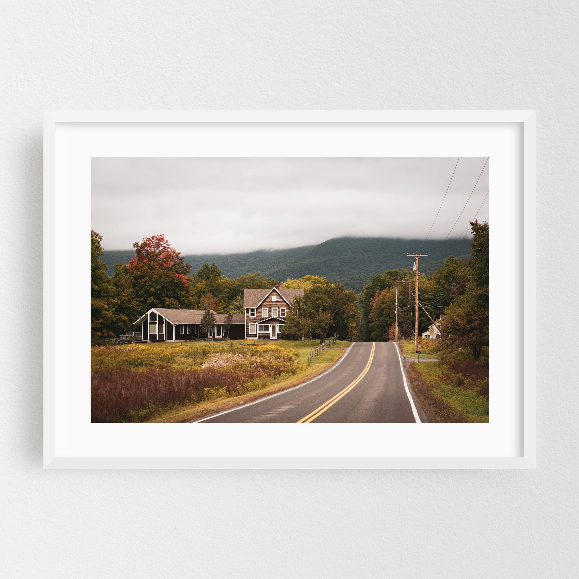 Framed Photo Rural Area At Home, The Catskills - New York Photography Rural Autumn Landscape ...
