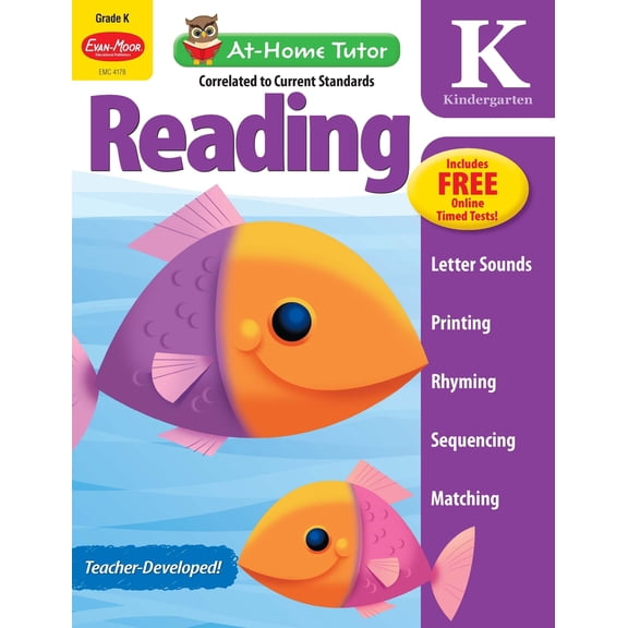 Pre-Owned Reading and Phonics Skills, Kindergarten Workbook: At-Home Tutor, Word Families, Sight Words, Sequencing, Tracing, Alphabet, Handwriting (Paperback) 1629380016 9781629380018