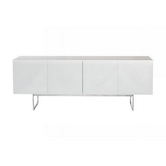 At Home USA AHU-096-WHITE-18 Thelma White TV Stand, Satin