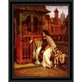 thumbnail image 1 of At Marguerite Rempart 28x36 Large Black Ornate Wood Framed Canvas Art by James Tissot, 1 of 2