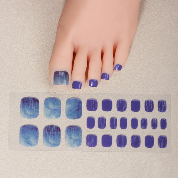 At Salon Home Pedicure Gel Toe Nail Strips UV LED Curing Required Nail Art Wrap