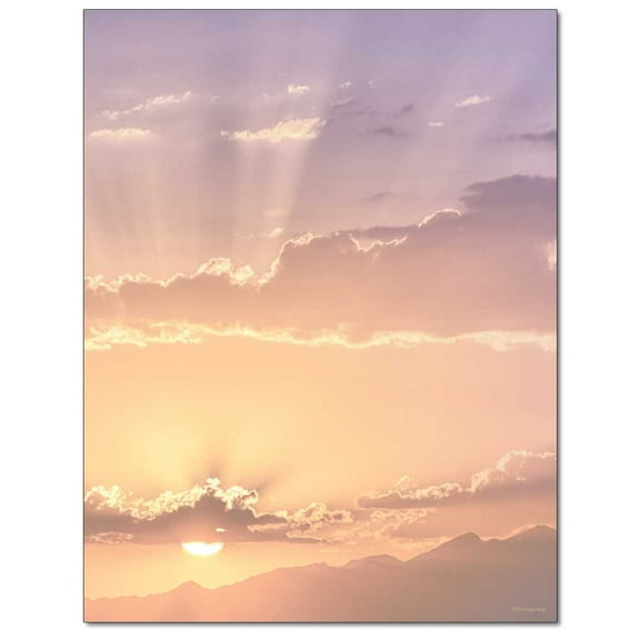 At Sunset Letterhead, Printer & Copier Paper, 100 Sheets per Pack