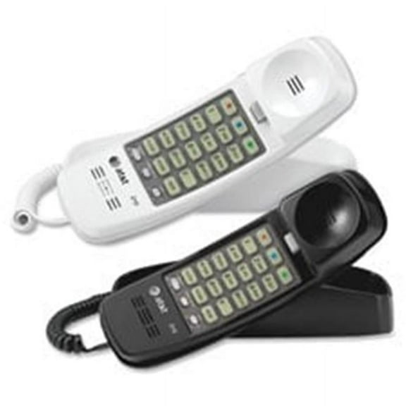 At&T Corded TrimLine Phone,Lighted Keypad, White