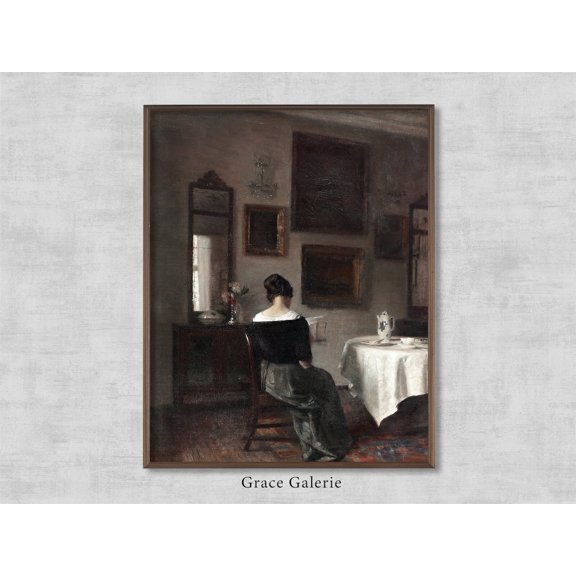 At The Breakfast Table, Vintage, Antique Wall Deco, Home Decor #2239, 8x12 UNFRAMED