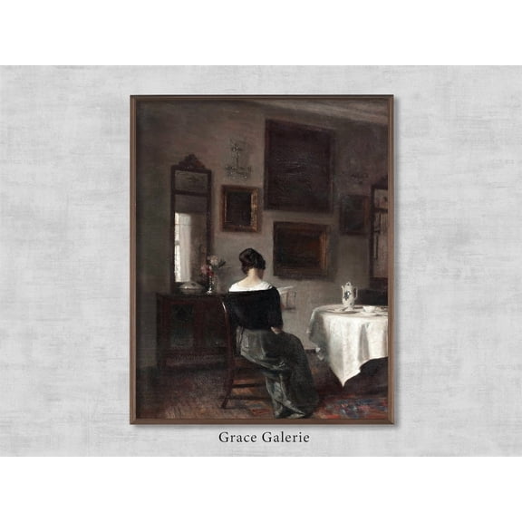 At The Breakfast Table, Vintage, Antique Wall Deco, UNFRAMED Poster, Wall Art for Decor, Present, 12x18