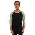 thumbnail image 1 of At The Buzzer Men's Baseball Raglan Sleeve Solid Shirt (Black Grey, Small), 1 of 1