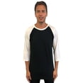 thumbnail image 1 of At The Buzzer Men's Baseball Raglan Sleeve Solid Shirt (Black White, XXX-Large), 1 of 1