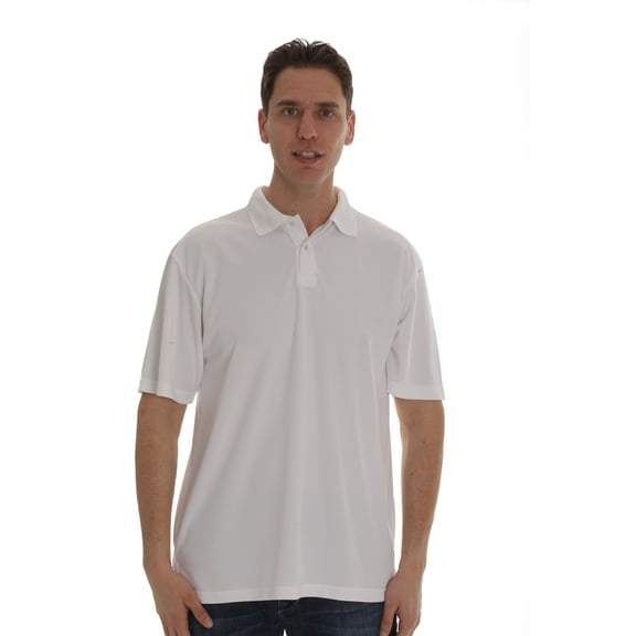 At The Buzzer Men’s Polo Shirt – Short‑Sleeve Golf & Tennis Top (White, Large)