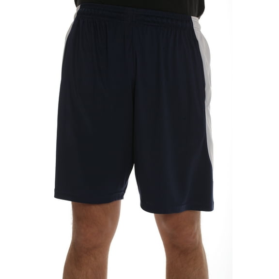 At The Buzzer Mens Athletic Shorts 77928-BLKG-S (Navy White, Small)