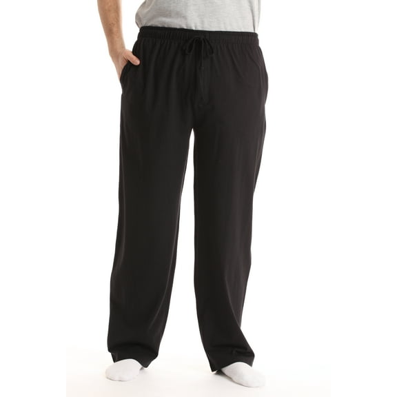 At The Buzzer Mens Pajama Pant Jersey Knit Sleep Pant (Black, XX-Large)