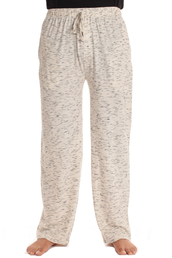 Mens Pajama Pant – Jersey Knit Sleep Pant (Grey Marled, Large)