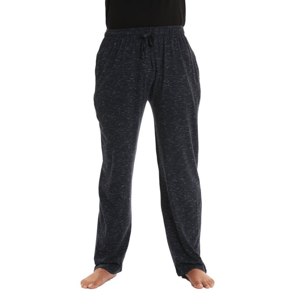 At The Buzzer Mens Pajama Pant – Jersey Knit Sleep Pant (Navy Marled, Large)