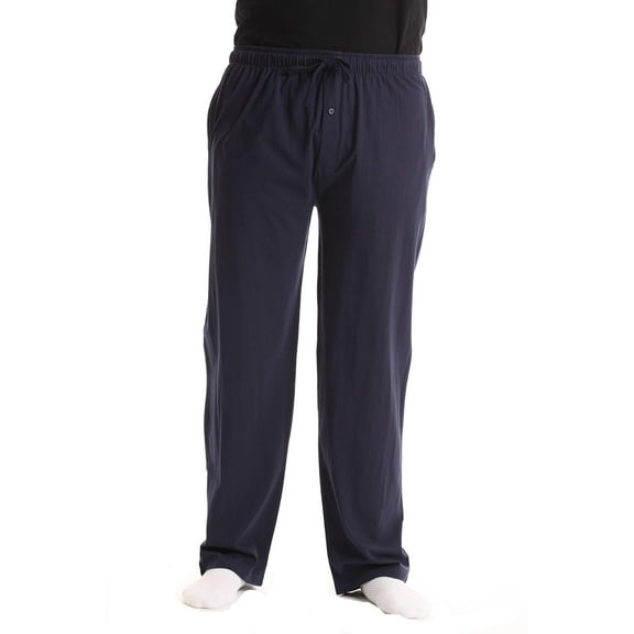At The Buzzer Mens Pajama Pant  Jersey Knit Sleep Pant (Navy, XX-Large)