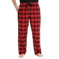 thumbnail image 1 of At The Buzzer Mens Solid Poplin Pajama Pants with Pockets (Black Red Buffalo Plaid, Large), 1 of 3