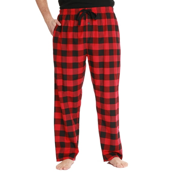 At The Buzzer Mens Solid Poplin Pajama Pants with Pockets