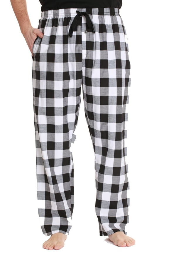 At The Buzzer Mens Solid Poplin Pajama Pants with Pockets