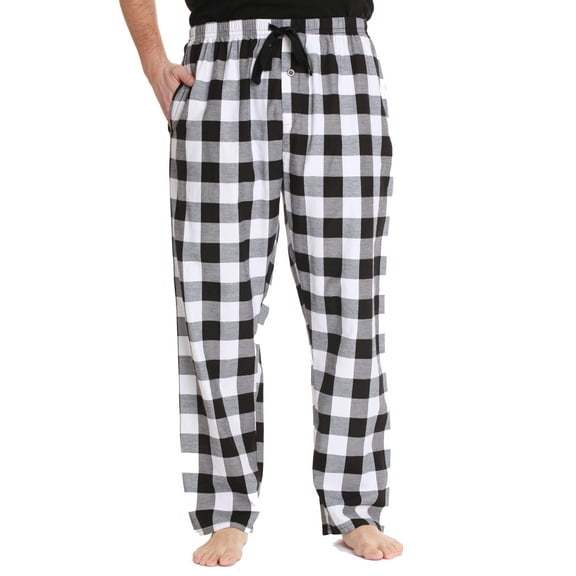 At The Buzzer Mens Solid Poplin Pajama Pants with Pockets