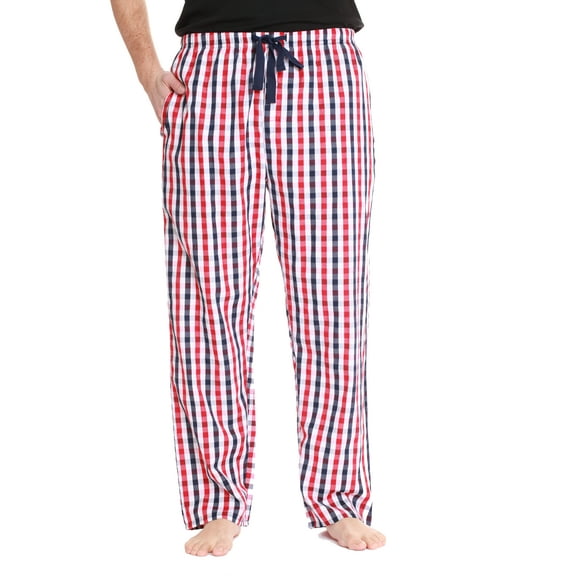 At The Buzzer Mens Solid Poplin Pajama Pants with Pockets