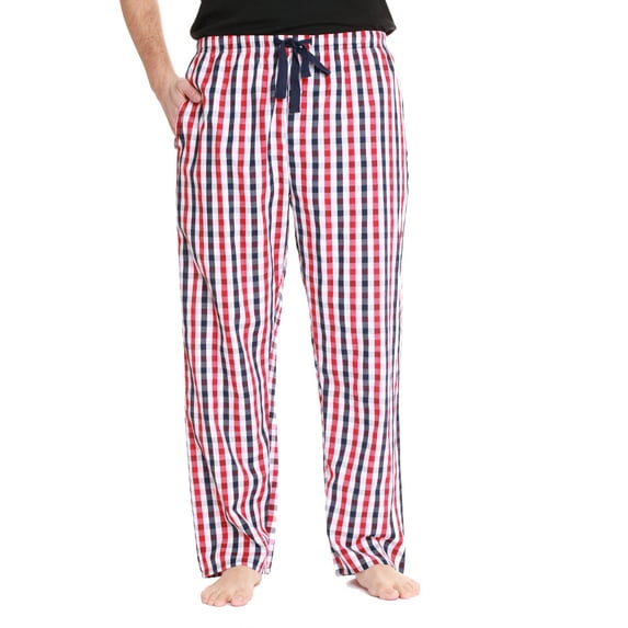 At The Buzzer Mens Solid Poplin Pajama Pants with Pockets