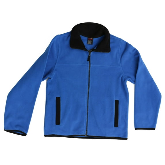 At The Buzzer Polar Fleece Boys Jacket - Solid (Royal / Black, 14-16)