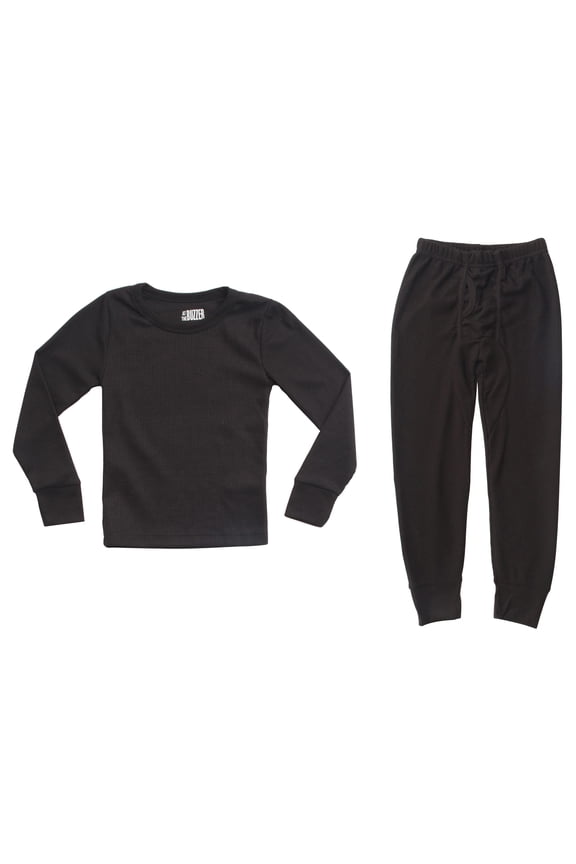 Thermal Underwear Set for Boys (Black, 10-12)