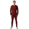 thumbnail image 1 of At The Buzzer Thermal Underwear Set for Men (Buffalo Plaid Red Black, X-Large), 1 of 3