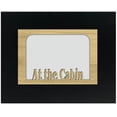 thumbnail image 1 of At The Cabin Tabletop Picture Frame Modern Thick Black Frame with Oak Insert, 1 of 4