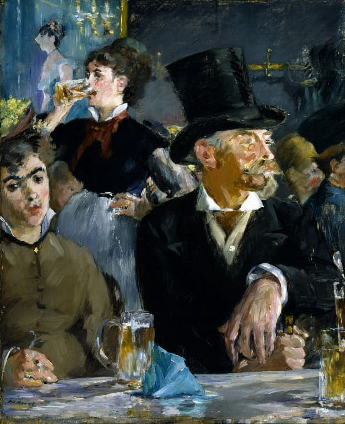 At The Cafe Canvas Art - Edouard Manet (24 x 36)