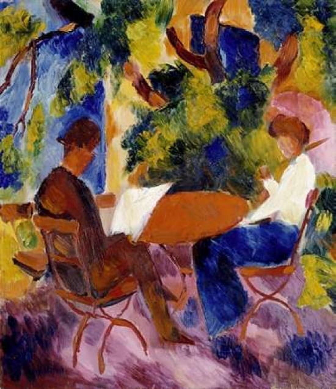 At The Garden Table Canvas Art - August Macke (24 x 24)