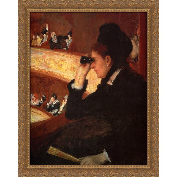 At The Opera 28x34 Large Gold Ornate Wood Framed Canvas Art by Mary Cassatt