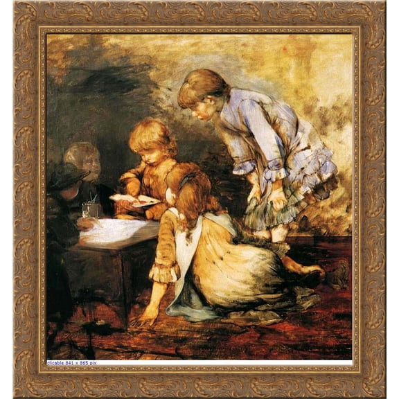 At The Studio 24x20 Gold Ornate Wood Framed Canvas Art by Georgios Jakobides