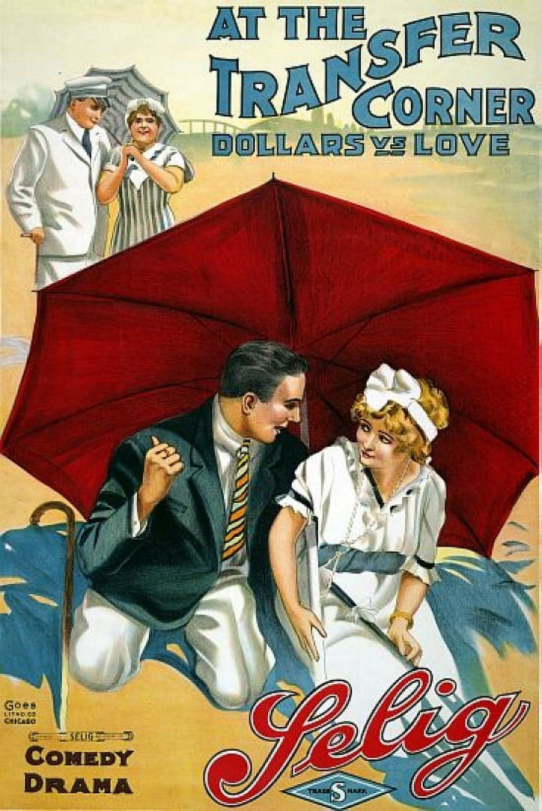 At The Transfer Corner Selig1914 Canvas Art - (18 x 24)
