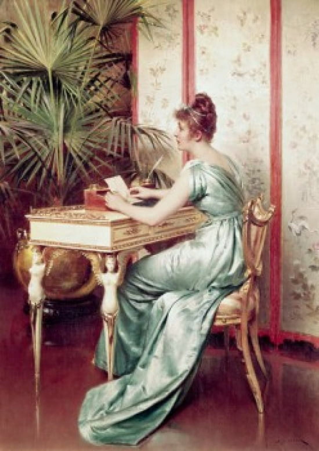 At The Writing Table Soulacroix Charles(1825-c1900 French) Canvas Art - Charles Soulacroix (18 x 24)