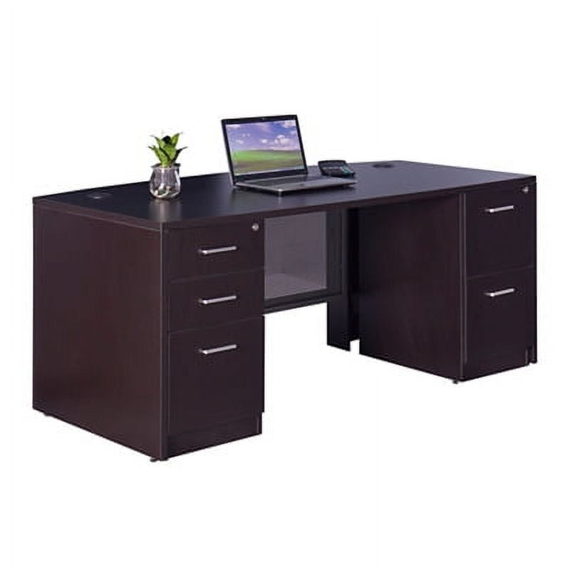 At Work Bow Front Desk 72W x 36D Gray Laminate 