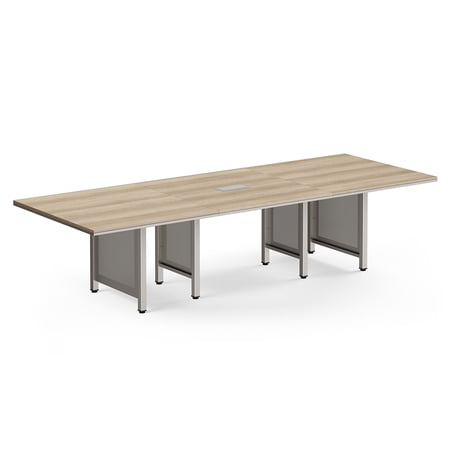 NBF Conference Table Expandable Meeting Desk for 10 Person, 130"W, Tan
