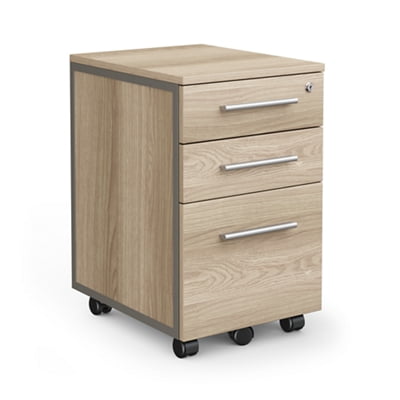 At Work Mobile File Storage Pedestal 26"H Warm Ash Laminate/Brushed Nickel Handles