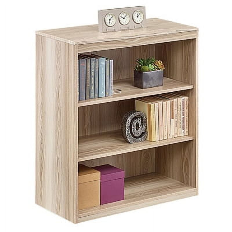 Gray Adjustable Three-Shelf Stackable Bookcase