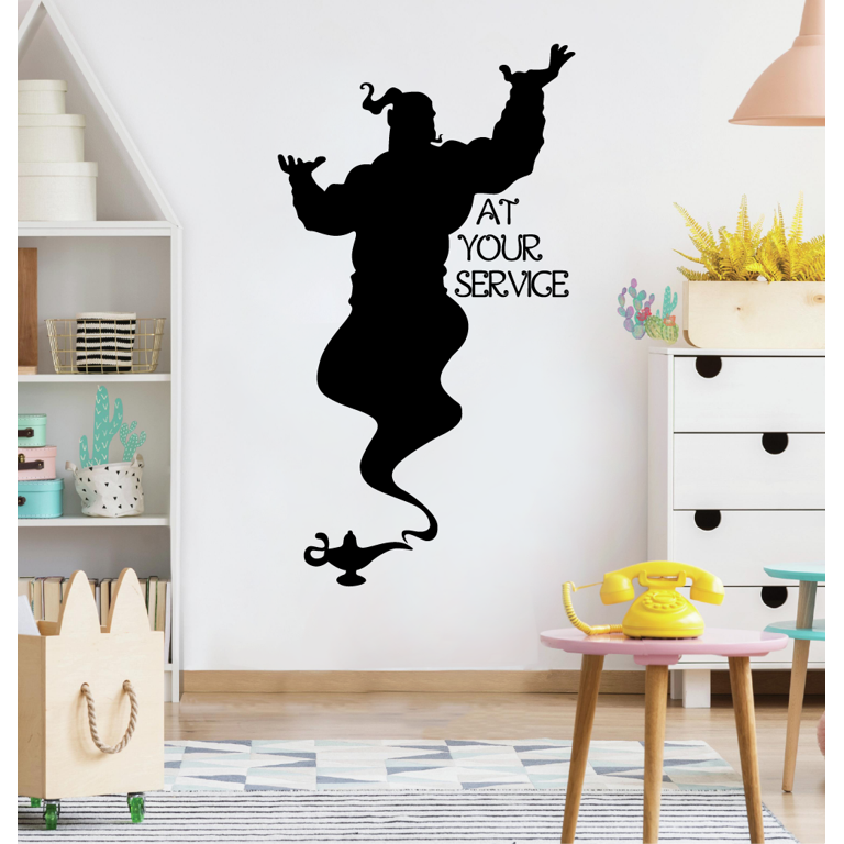 At Your Service - Genie &amp; Lamp Silhouette Quote Aladdin Disney 
