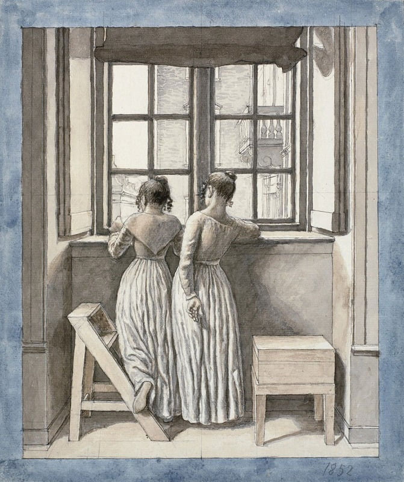 At a Window in the Artist’s Studio (1852) Poster Print by Christoffer ...