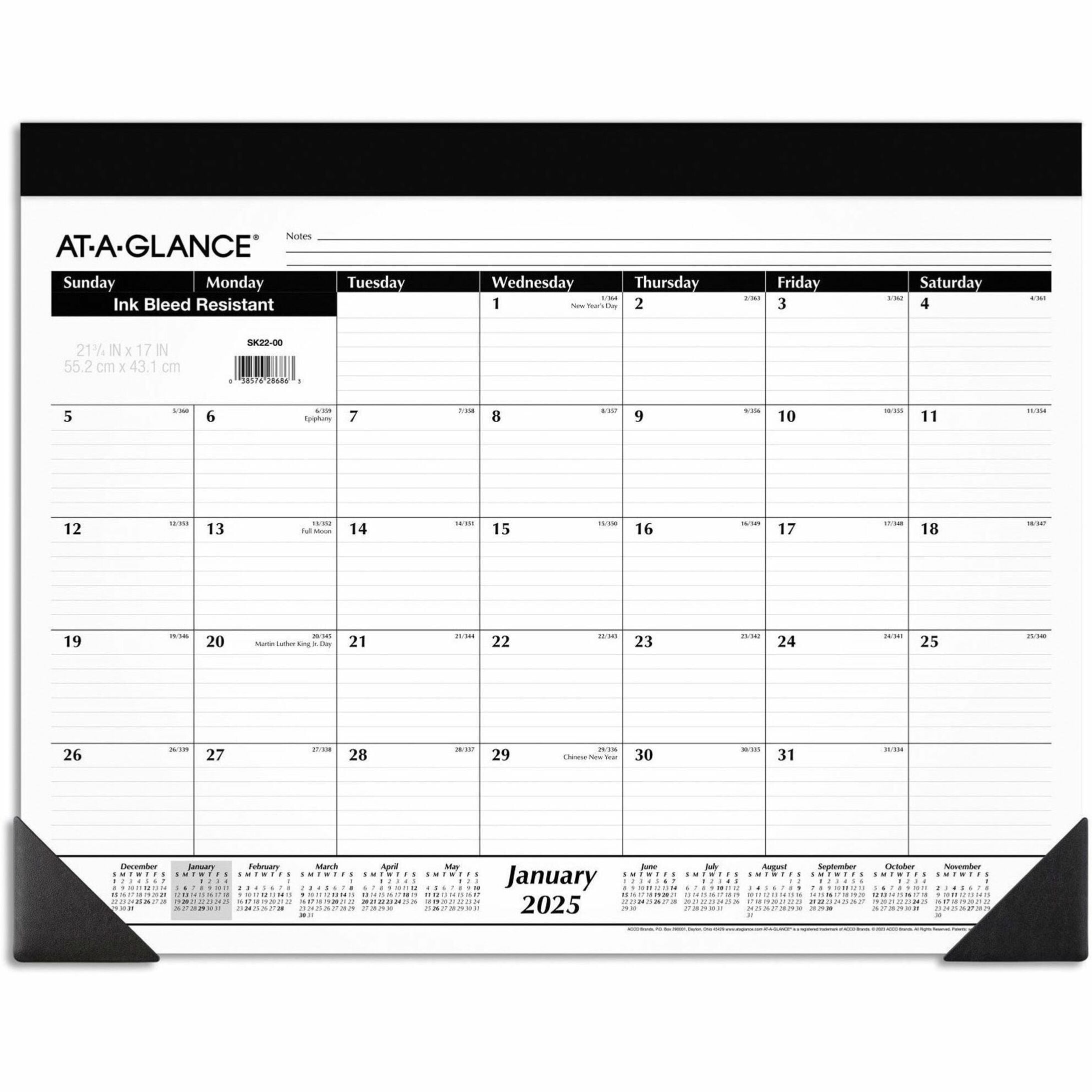 At-a-glance Monthly Refillable Desk Pad, 22 X 17, White, 2021 - Walmart.com