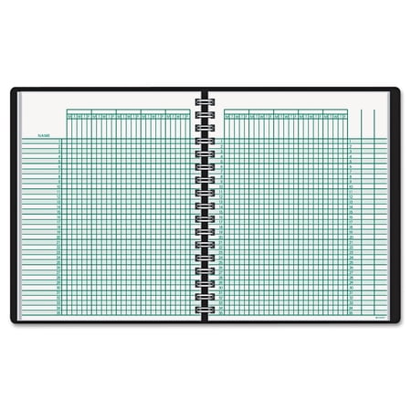 At-a-glance Undated Class Record Book, 10 7/8 X 8 1/4, Black