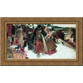 thumbnail image 1 of At marketplace 24x16 Gold Ornate Wood Framed Canvas Art by Boris Kustodiev, 1 of 2