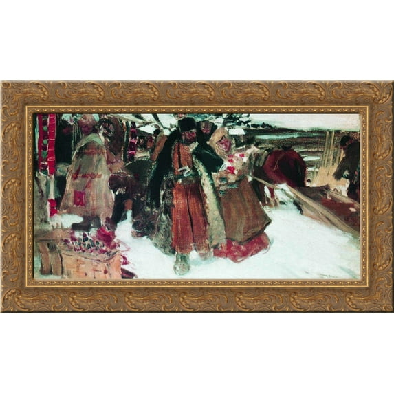 At marketplace 24x16 Gold Ornate Wood Framed Canvas Art by Boris Kustodiev